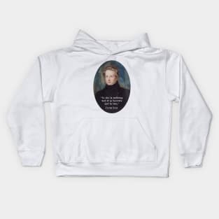 Victor Hugo portrait and  quote: To die is nothing; but it is terrible not to live. Kids Hoodie